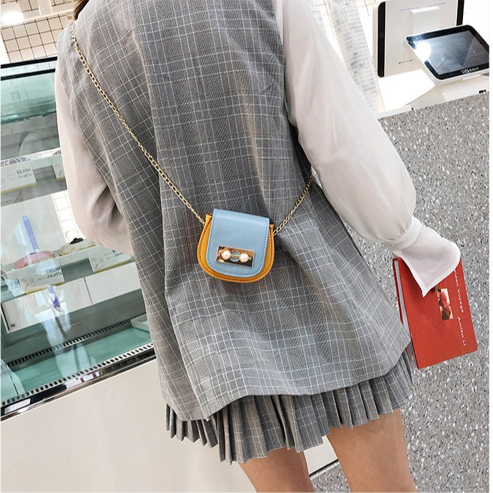 Túi đeo chéo mini nữ thời trang dễ thương, dây xích da mềm giá rẻ GL26