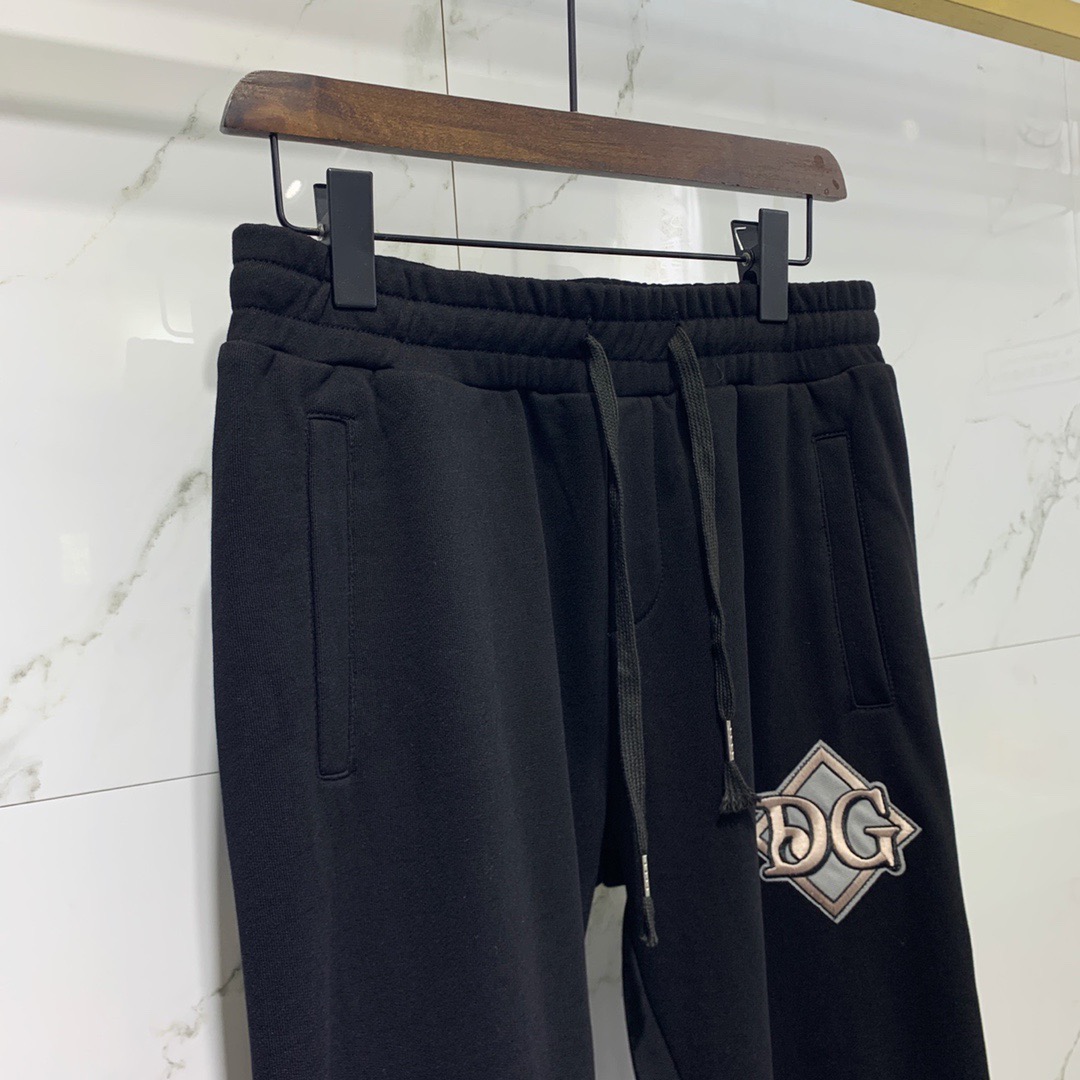 D0LCE & GABBA Fall 2020 new men's pants with logo embroidered shoes, cotton casual pants, elastic waistband