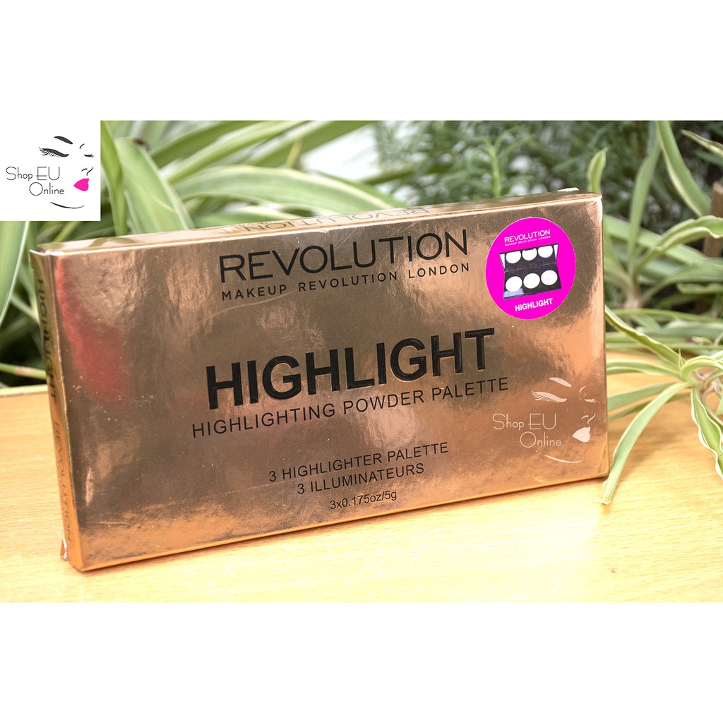 Phấn đánh khối 3 tông màu- Thực vật - Bảng tạo khối Highlighter Palette - Highlight - Makeup Revolution London