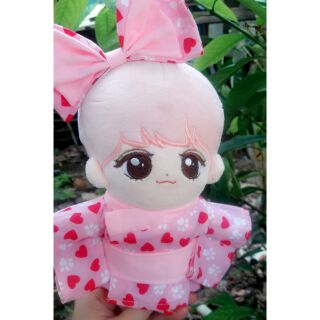 Kimono hồng trái tim cho doll 20cm