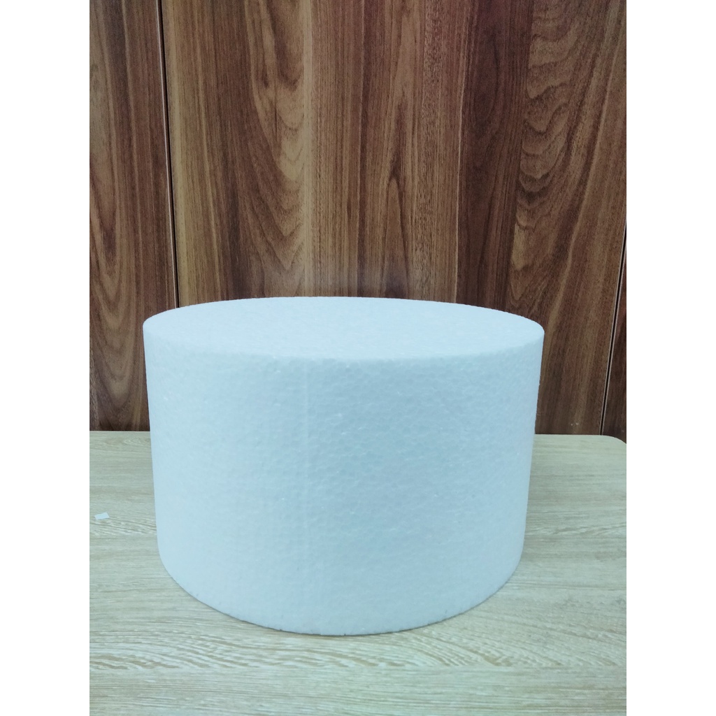 Xốp tròn cứng cao 16cm luyện làm bánh kem, kê giỏ quà, làm cháp ăn hỏi, chụp hình ( xốp cứng; H16cm)( shop nhận ship cod