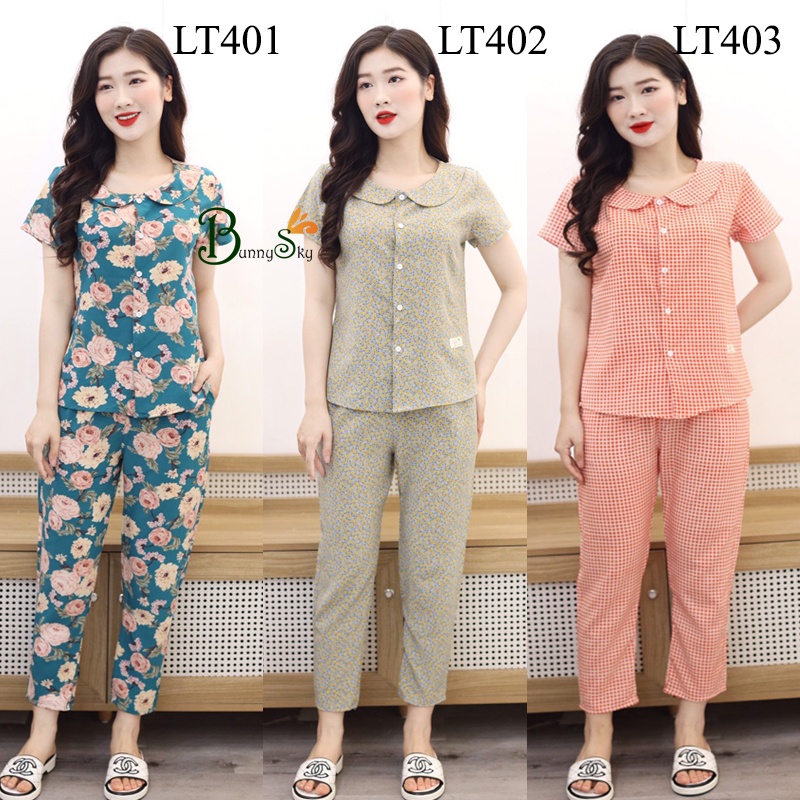 [Bunnysky] Đồ bộ mặc nhà cộc tay quần dài đẹp