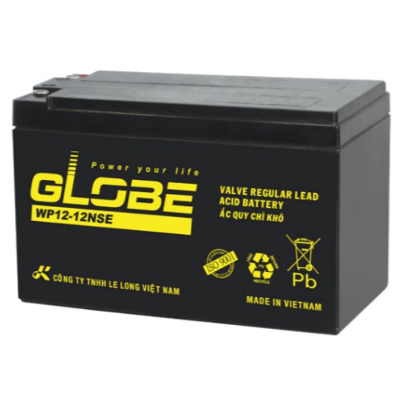 Bình Ắc Quy Khô GLOBE WP12-12SE (12v12Ah ) xe điện