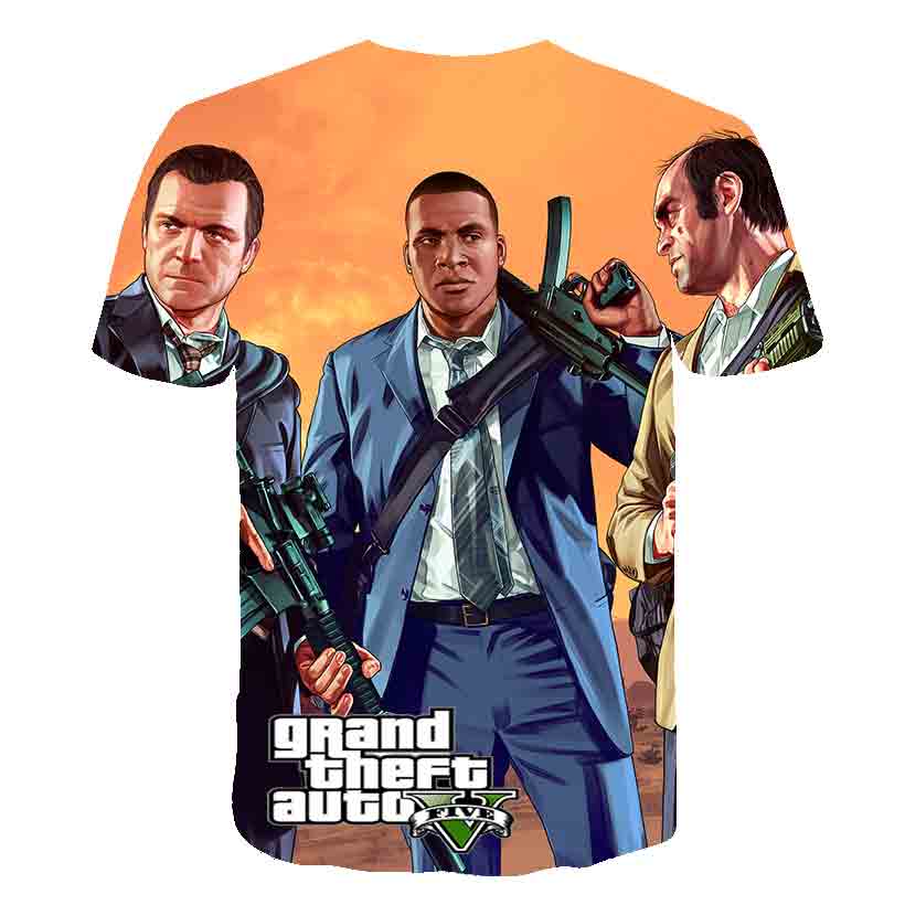 Áo Thun In Hình Game Grand Theft Auto Game Gta 5 3d Thời Trang Mùa Hè 2020 Cho Bé Trai