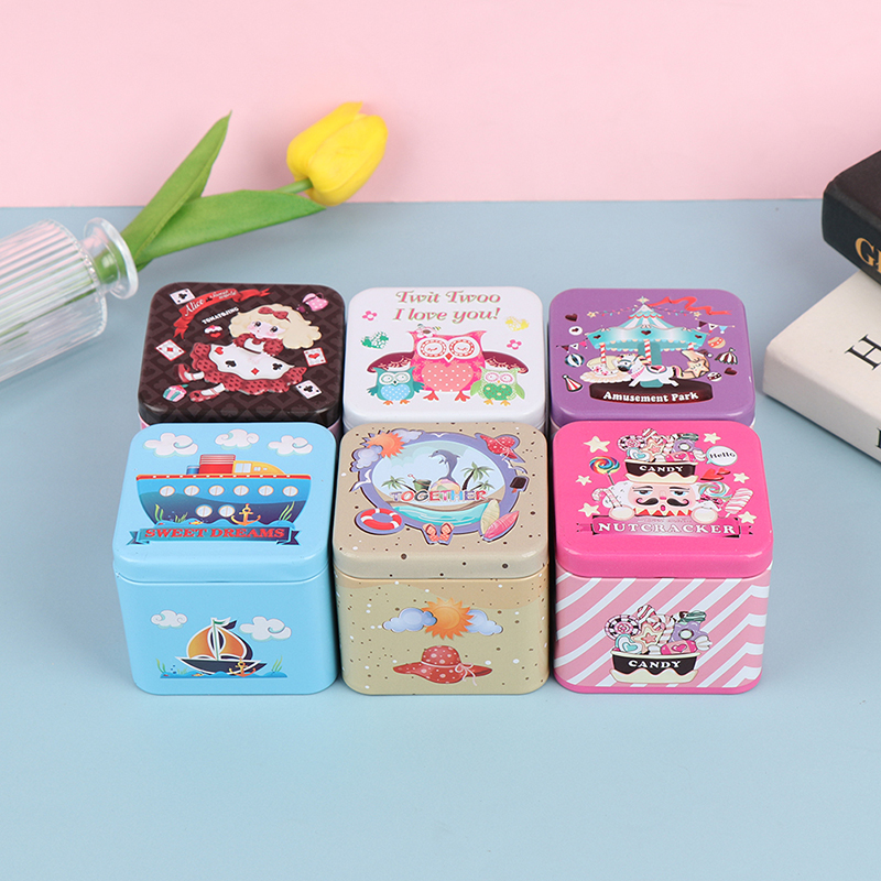 Hộp thiếc đựng trang sức / kẹo nhiều màu sắc tùy chọn