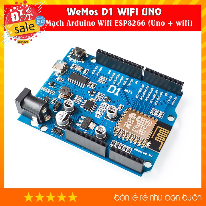 WeMos D1 WiFi UNO - Mạch Arduino Wifi ESP8266 (Uno + wifi)