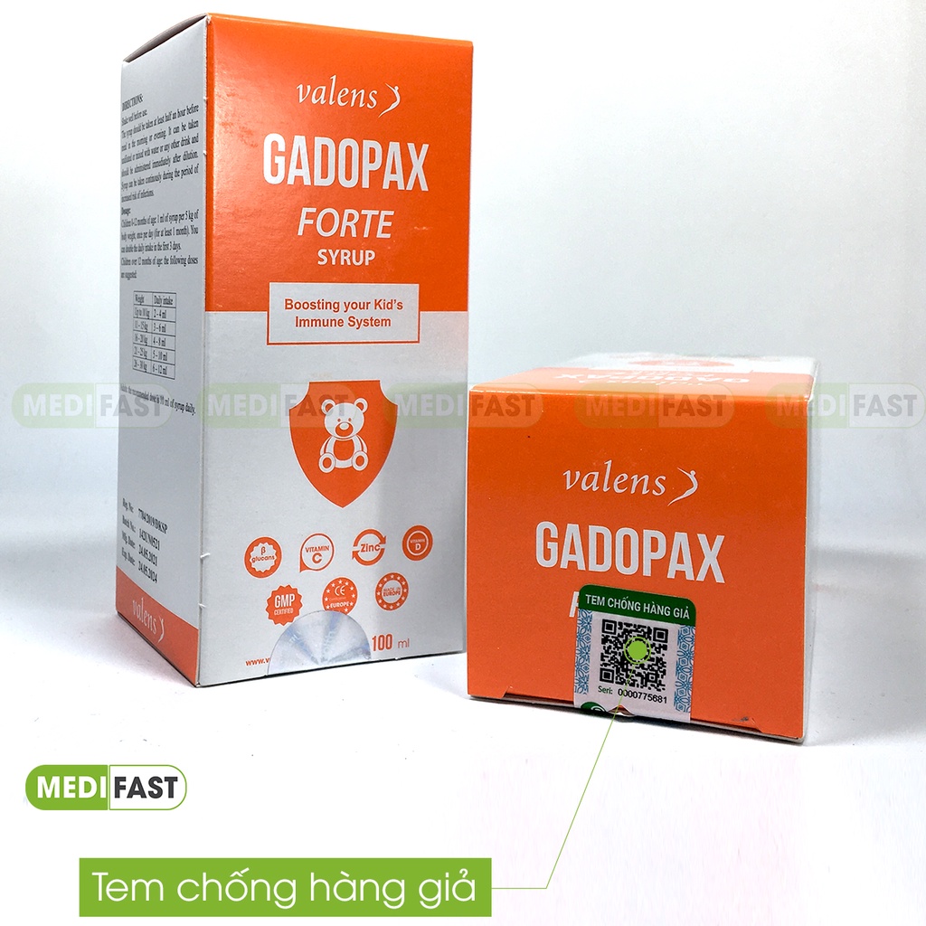 Siro Gadopax Forte - Cho bé tăng cường sức đề kháng, giúp bé ăn ngon, hấp thu tốt dinh dưỡng chai 100ml