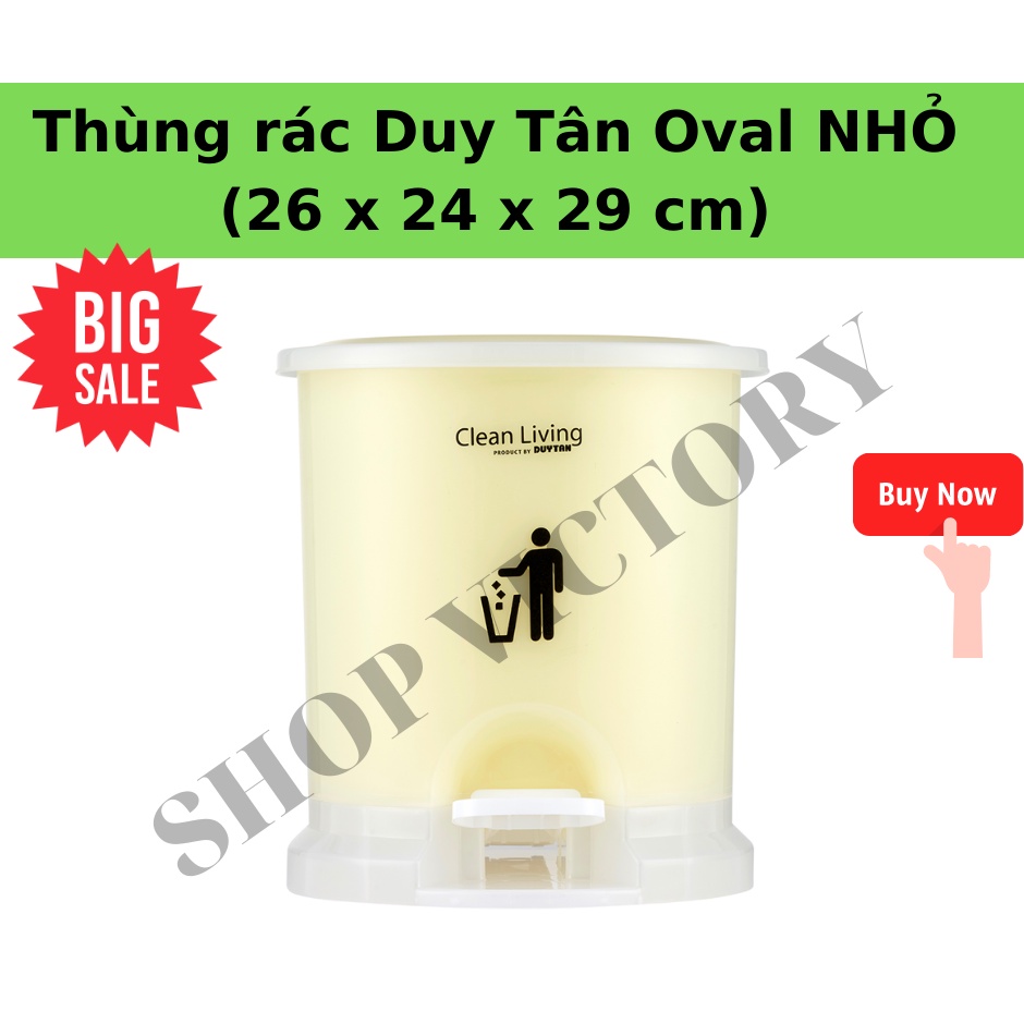 Thùng rác Đạp Chân Nhựa Duy Tân hình Oval nhỏ