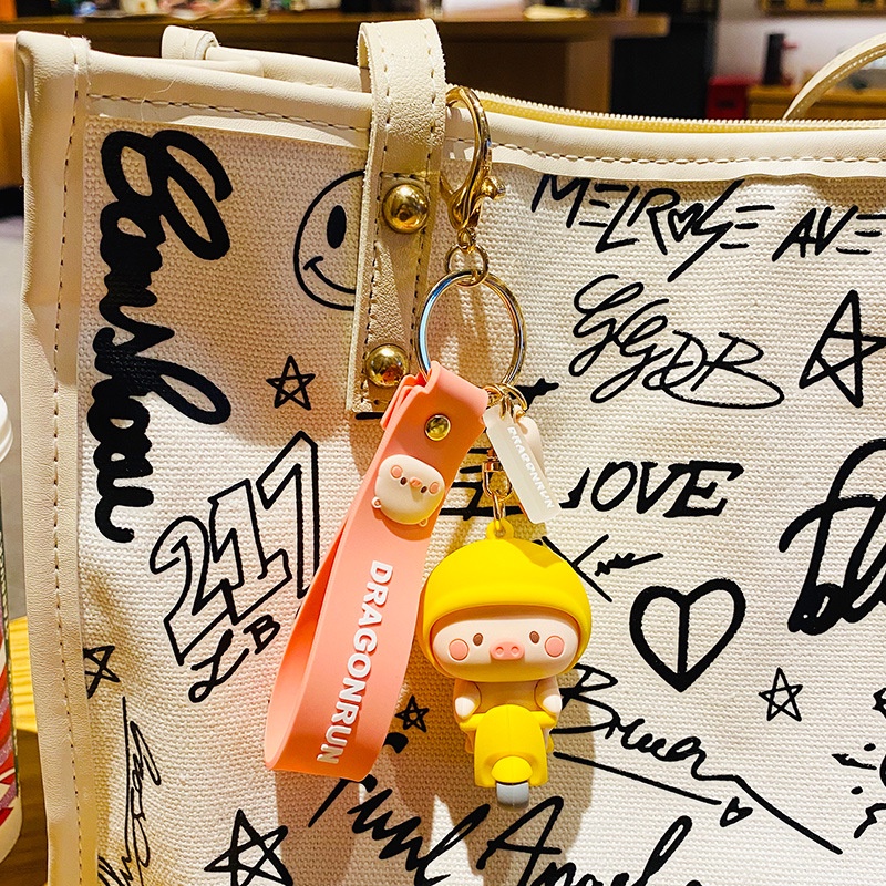 Móc Khóa Hình Chú Heo Hoạt Hình Đáng Yêu