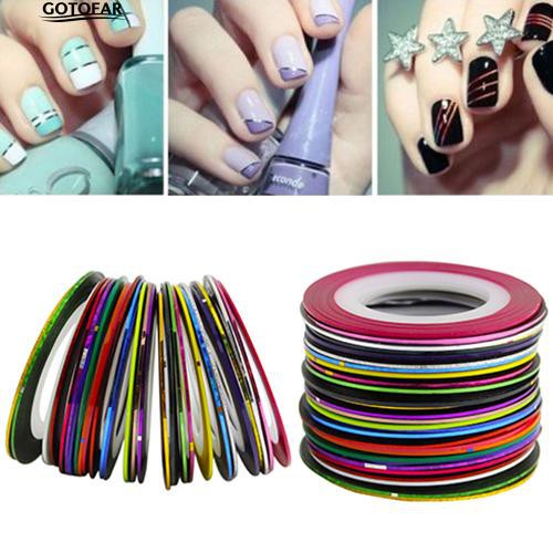 Set 30 cuộn dây dán trang trí móng tay nghệ thuật