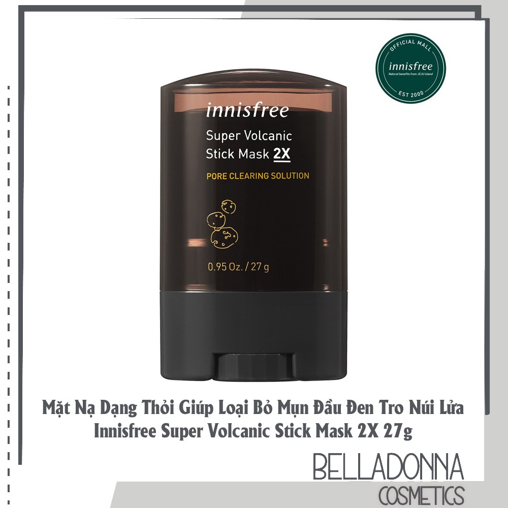 Mặt Nạ Dạng Thỏi Giúp Loại Bỏ Mụn Đầu Đen, Kiểm Soát Bã Nhờn Innisfree Super Volcanic Stick Mask 2X 27g