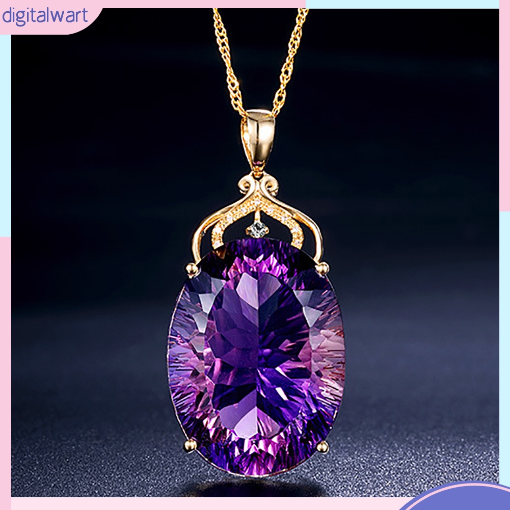 Dây chuyền dài đính đá hình Oval thời trang cho nữ