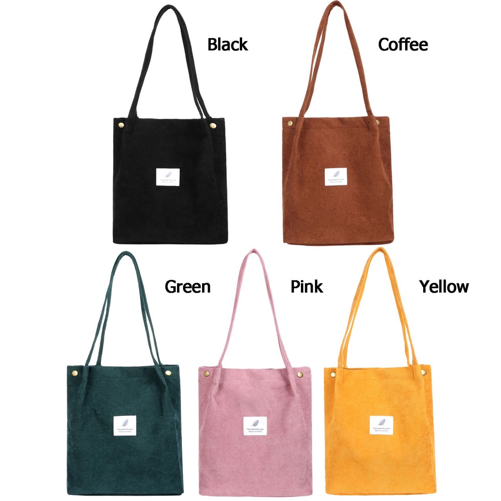 Túi tote đeo vai bằng vải nhung cỡ lớn nhiều màu thời trang cho nữ