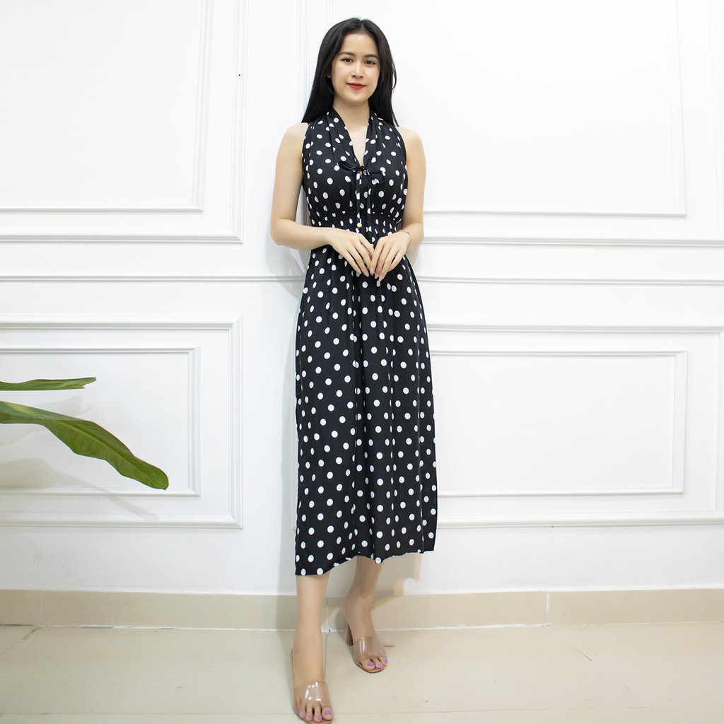 Đầm maxi đi biển dài hở lưng AMYRA - váy nữ maxi dáng dài họa tiết da beo và bi mx015 | BigBuy360 - bigbuy360.vn