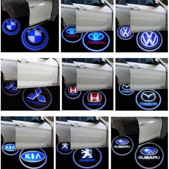 Bộ 2 đèn chiếu logo, máy chiếu thương hiệu gắn cửa xe ô tô, xe hơi cho các hãng xe, đồ chơi ô tô Welcome light
