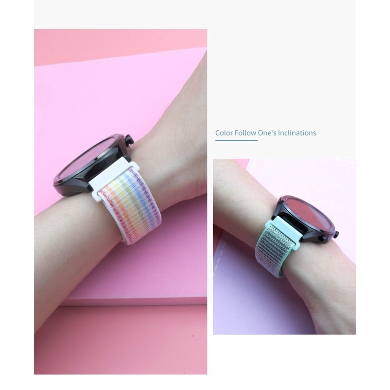 20Mm/22Mm Band Voor Samsung Galaxy Horloge 4/Classic/3 45Mm/46Mm/42Mm/Actieve 2/Gear S3 Nylon Armband Huawei Horloge Gt 2 Pro Band