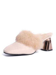 Giầy sục nữ lông vũ đế cách tân 7cm