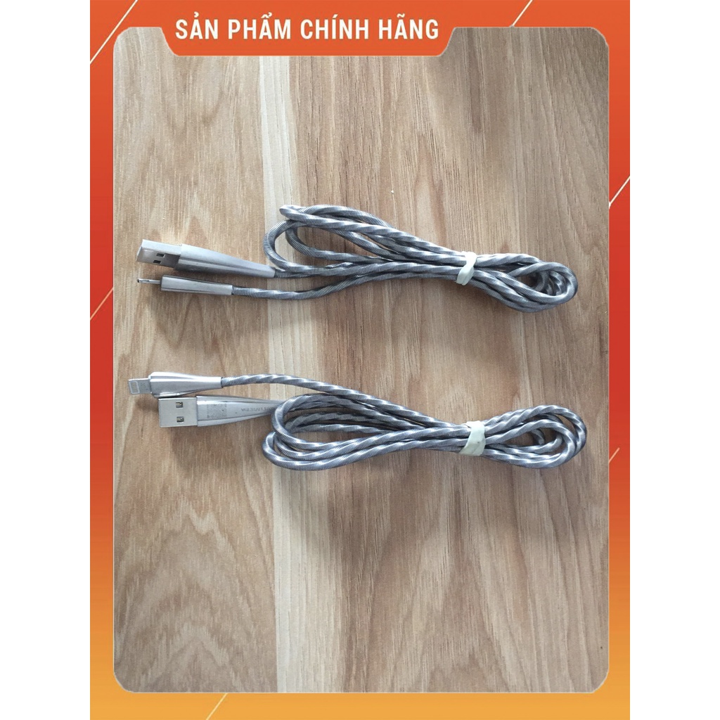 Dây sạc điện thoại veger bọc thép màu bạc