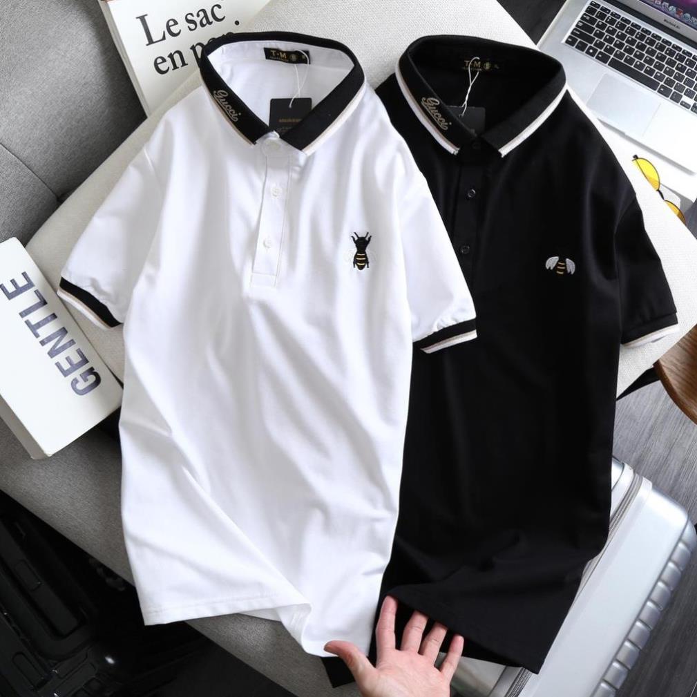 Áo thun Nam Nữ ⚡FREE SHIP⚡ Áo Polo cổ bẻ Gucci viền cổ tay ! '