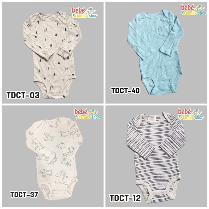 [SIZE 6-9M] Body chip dài tay BÉ TRAI Carters/ bodysuit cho bé trai xuất dư tay dài TDBG - bebefamilyshop