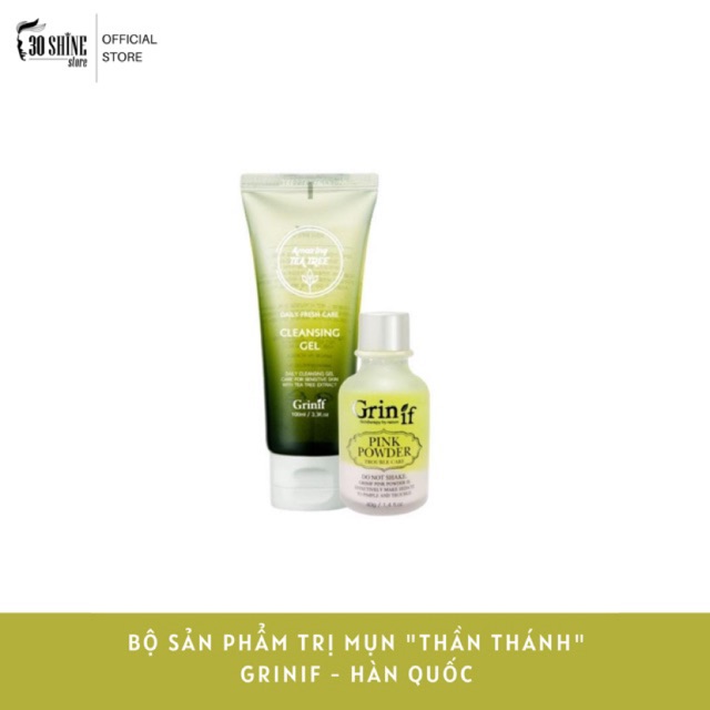 Bộ sản phẩm Giảm và Ngăn Mụn Sữa Rửa Mặt Tràm Trà Grinif và Tinh Dầu Grinif 40g