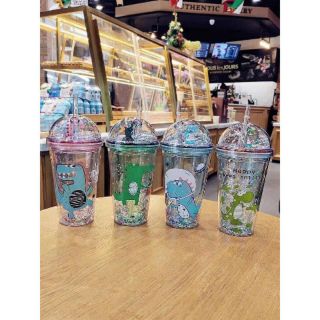 Ly giữ nhiệt nhựa 2 lớp có ống hút 500ml