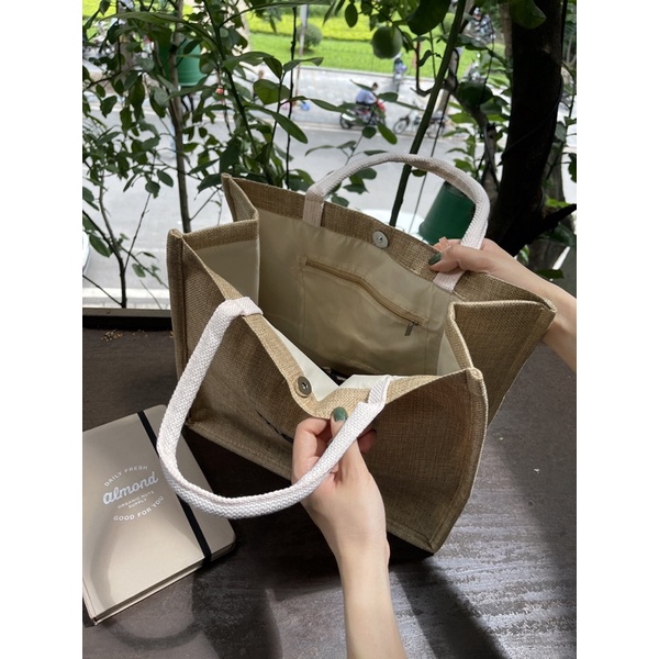 T317/ Túi cói merci phù hợp đi du lịch, đi biển dạng to - CHUTCHUTOTE