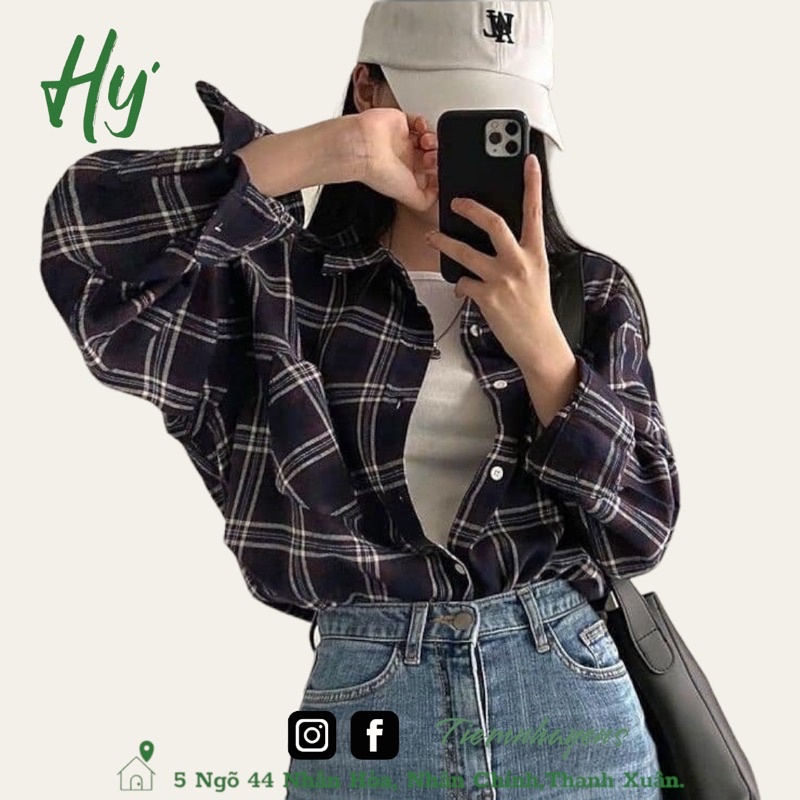 Áo sơ mi caro - flannel secondhand  - vintage, cổ điển