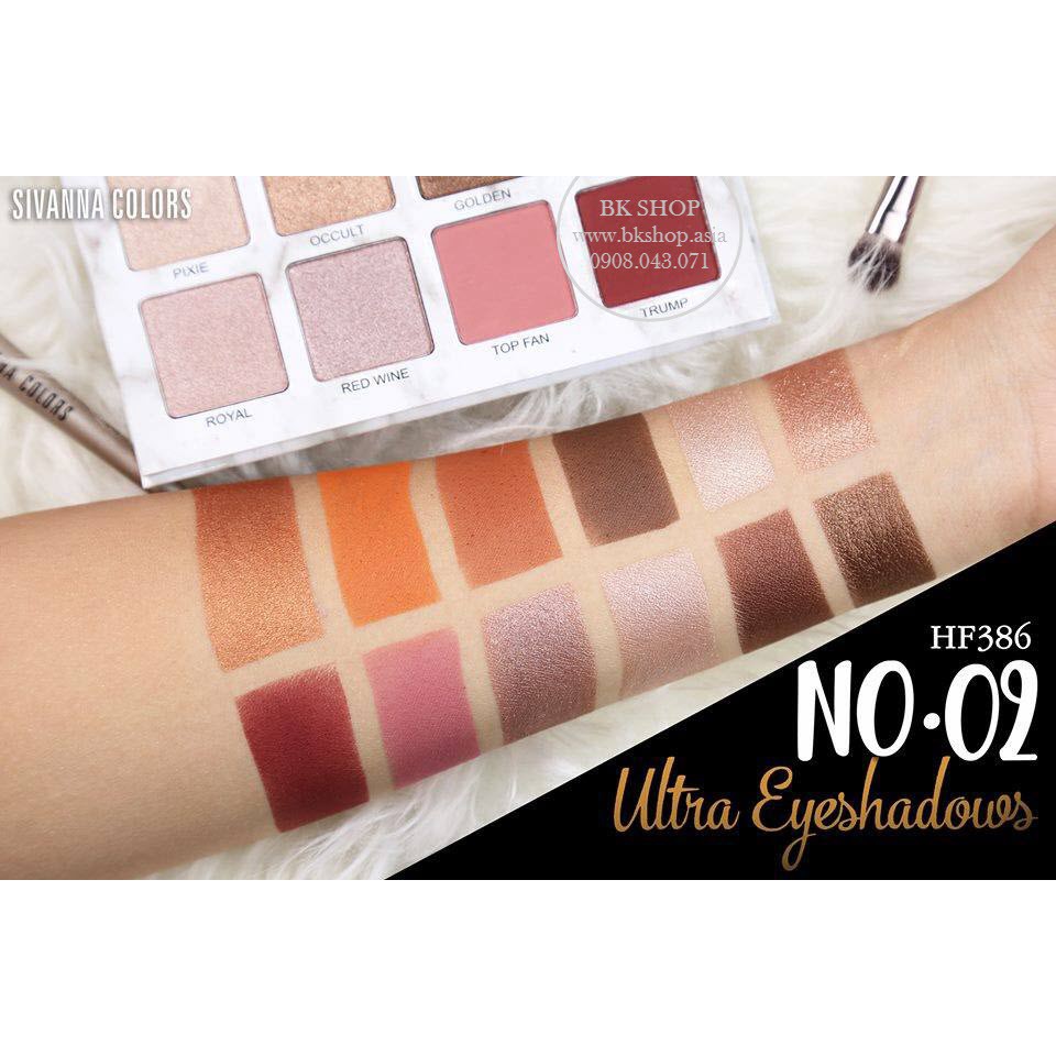 BẢNG PHẤN MẮT 12 Ô MÀU SIVANNA COLORS ULTRA EYESHADOWS HF386