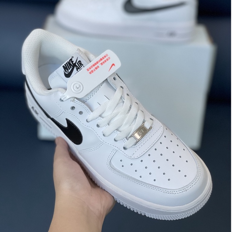 Giày air force 1 trắng vệt đen, af1 bản cao cấp chuẩn trung Full Box, Full Phụ Kiện
