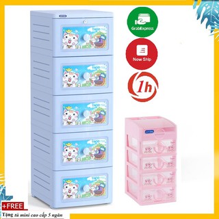Tủ Nhựa Duy Tân Tano 5 Ngăn new 2020- TẶNG KÈM TỦ NHỰA MINI