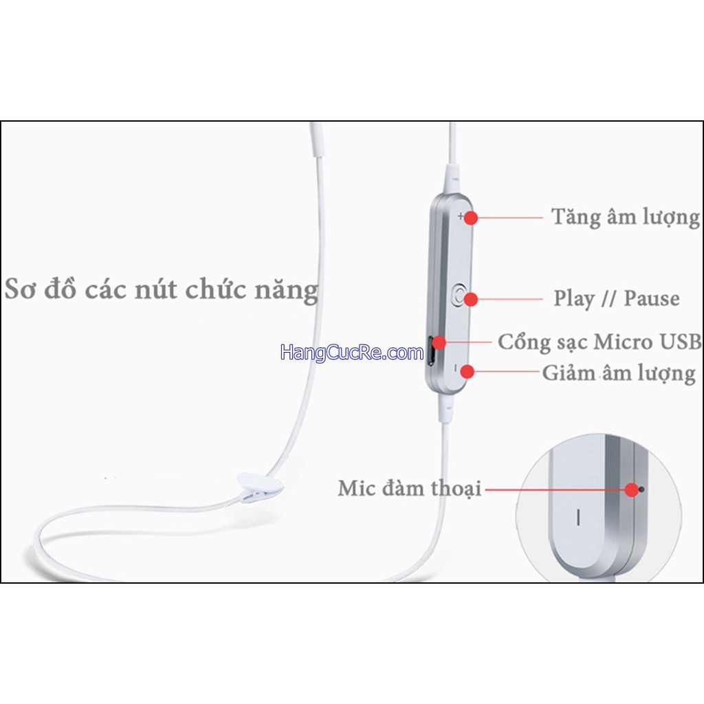 Tai nghe bluetooth 2 tai S6 có mic đàm thoại