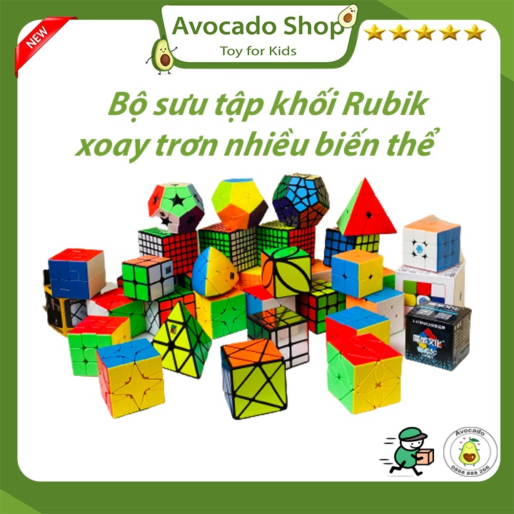 Rubik MoYu Meilong, QiYi 2x2 3x3 4x4 5x5 6x6 7x7 2x2x3 Megaminx Pyraminx Skewb Axis Ivy Puppet Fisher Maple Leaf cao cấp