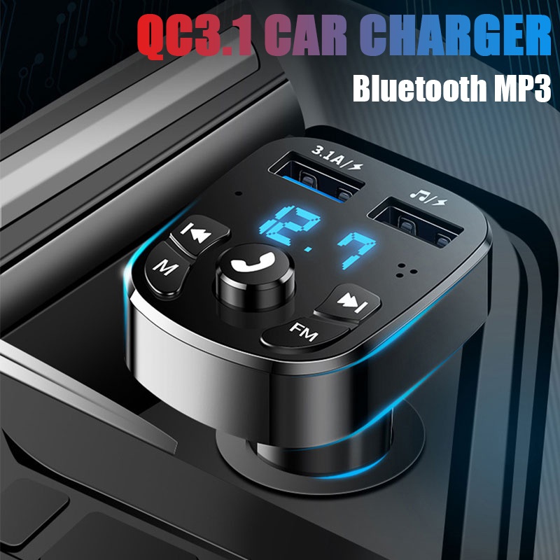 ô tô Máy nghe nhạc MP3 Bộ điều chế Máy phát FM Bluetooth 5.0 Âm thanh với USB kép QC 3.0