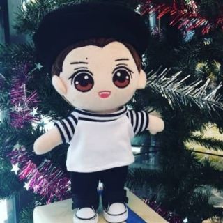 Bộ Áo Phối Tay Sọc Đen doll 20 cm