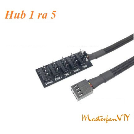 Dây cáp hub chia nguồn fan 1 ra 2, 3, 5, 10 cổng 4pin điều tốc PWM - Mở rộng chân cắm fan case, dây bọc lưới siêu bền