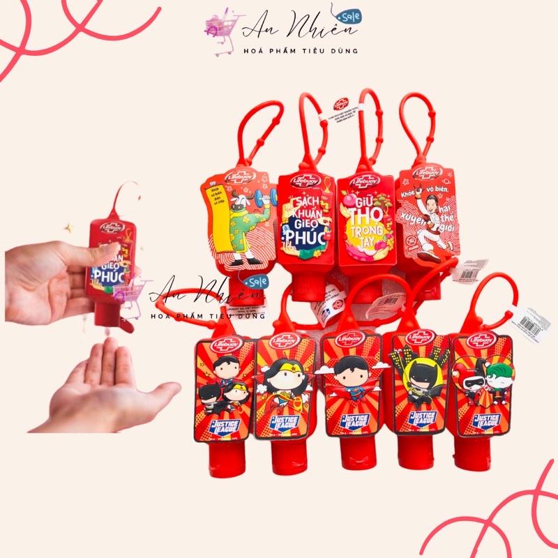 Gel diệt khuẩn rửa tay khô Lifebuoy chai 50ml kèm túi treo phiên bản giới hạn