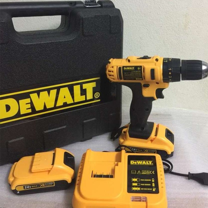 Máy Khoan Pin Dewalt 24V Có Búa -Cực Khỏe Loại Tốt, Khoan Gỗ , Khoan Sắt, Khoan Gạch Men, Vít Ốc Đa Năng