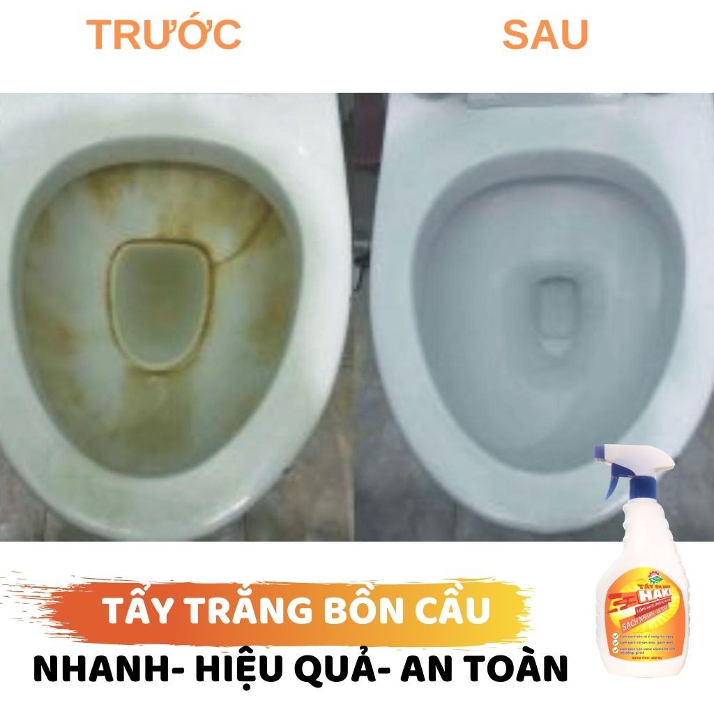 Tẩy cặn canxi 💖FREESHIP💖 Tẩy đa năng Haki tẩy trắng bồn sứ, inox, sen vòi nhà tắm 500ml