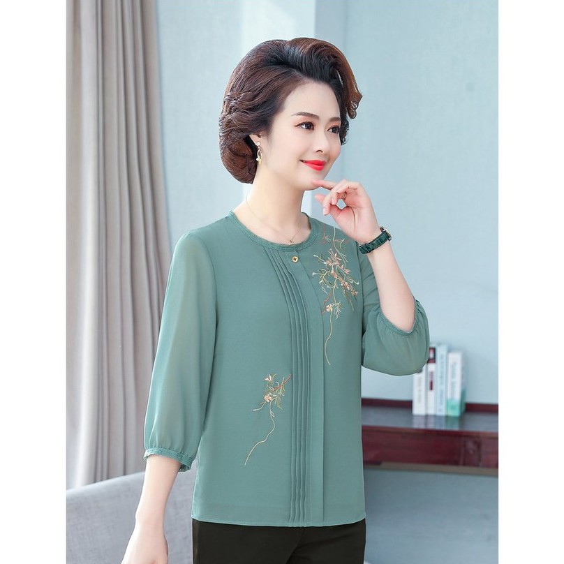 Áo Trung Niên Nữ Bigsize, Mẫu Sơ Mi Kiểu Trung Niên Tay Lỡ Form Rộng Cho Mẹ, Thời Trang NP CLOTHING | BigBuy360 - bigbuy360.vn