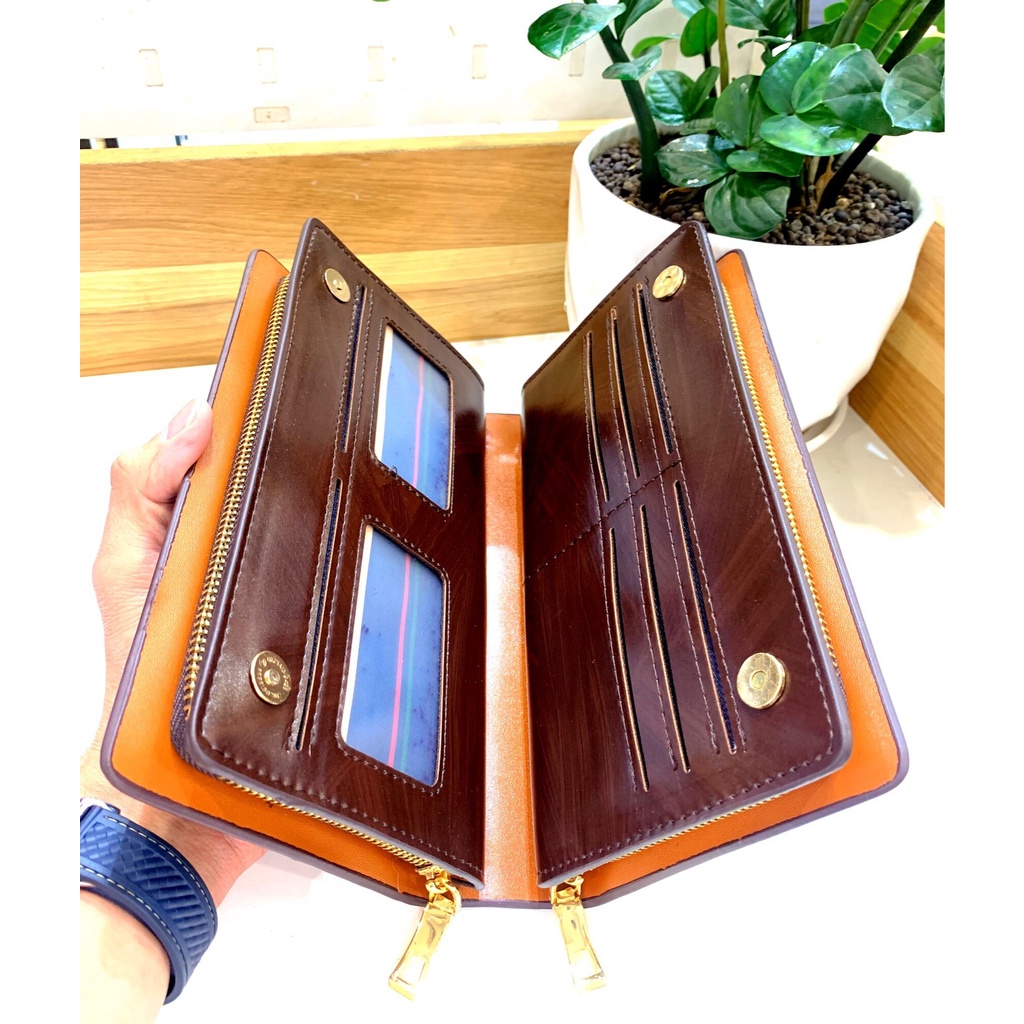 Ví Da DAISHU Cầm Tay Cao Cấp.Bóp Da Cầm Tay 203.Clutch Cầm Tay.