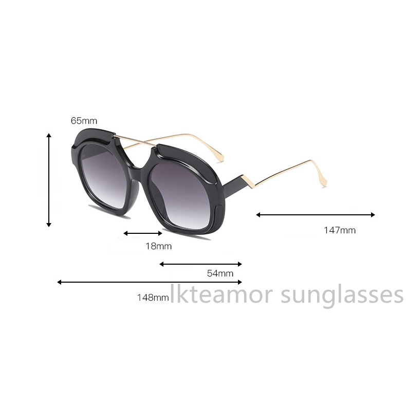 Kính râm oversize tròng lớn màu gradient