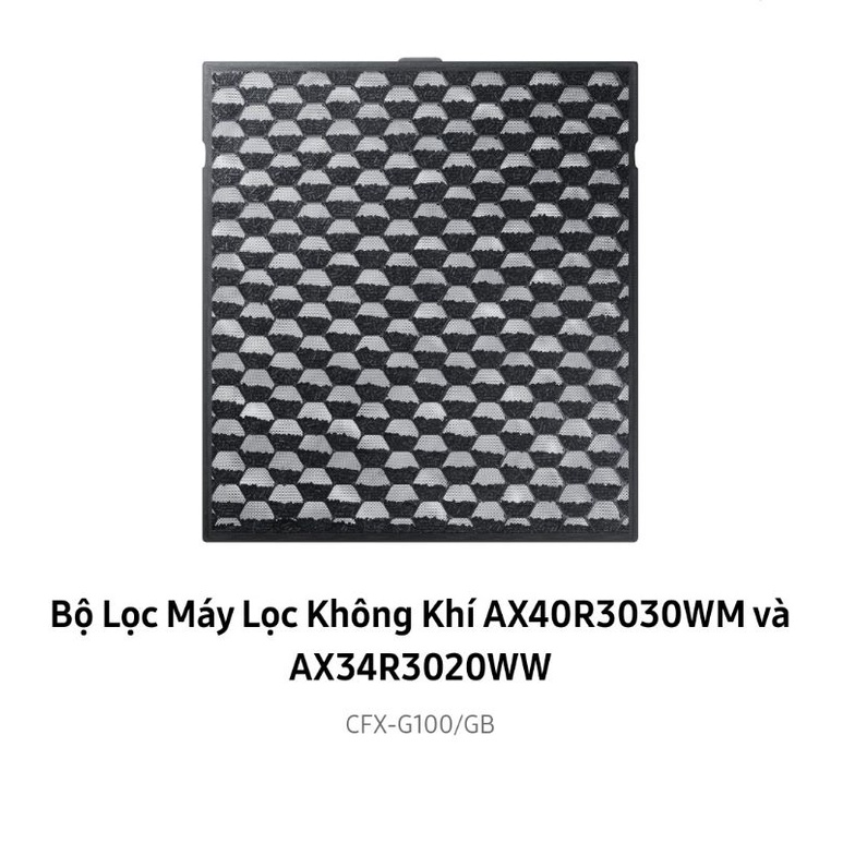 Bộ lọc máy lọc không khí Samsung 40m2 AX40R3030WM và 34m2 AX34R3020WW CFX-G100/GB - Hàng chính hãng