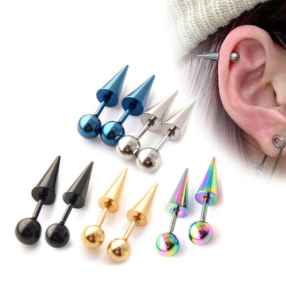 Set 2 Khuyên Tai Dạng Hạt Tròn Thời Trang Cho Nam Nữ