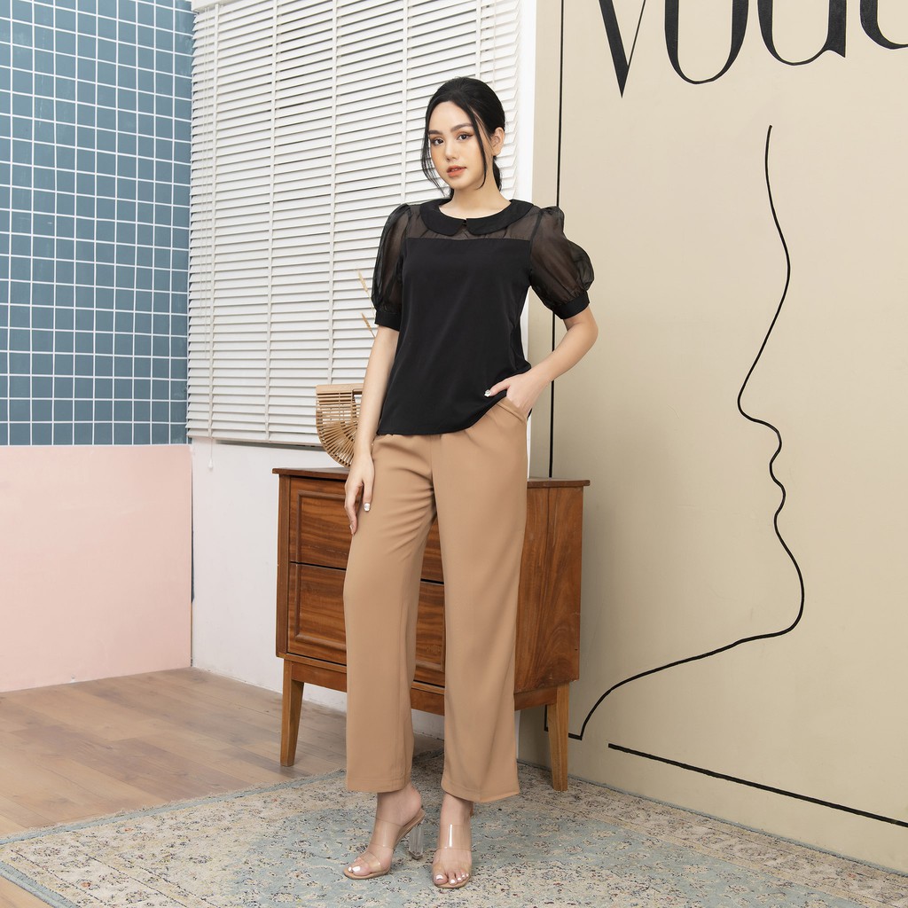 Quần Culottes công sở Xuu Design, Quần ống rộng cạp cao chất liệu tuyết mưa 3 màu đủ size QA05