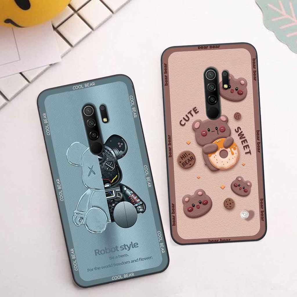 Ốp Xiaomi Redmi 9 bear brick, gấu đáng yêu, dễ thương