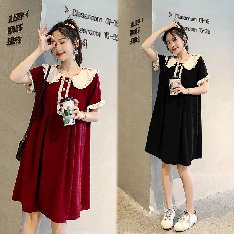 Đầm bầu thời trang thiết kế xuông MB127 chất lụa hàn freesize từ 45 đến 70kg