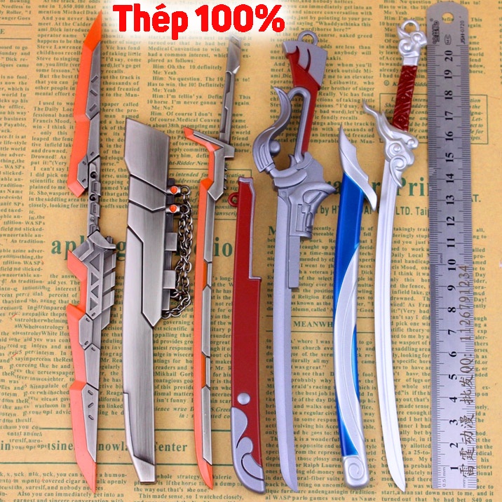 Mô hình Kiếm Của Đấng Yasuo trong game Yasou liên minh LOL Thép nguyên khối Titan kim loại móc khoá katana