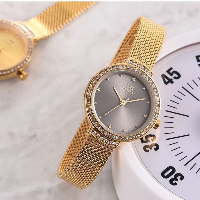 Đồng hồ nữ dây kim loại Mike 8306L mặt tròn chính hãng, chống nước bảo hành 12 tháng