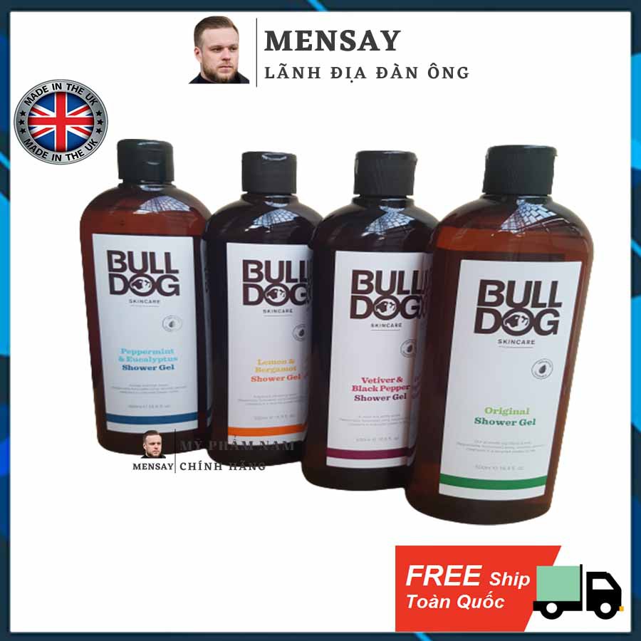 Sữa tắm cho nam Bulldog Shower Gel 500ml, sữa tắm cao cấp cho nam, nhập khẩu chính hãng UK